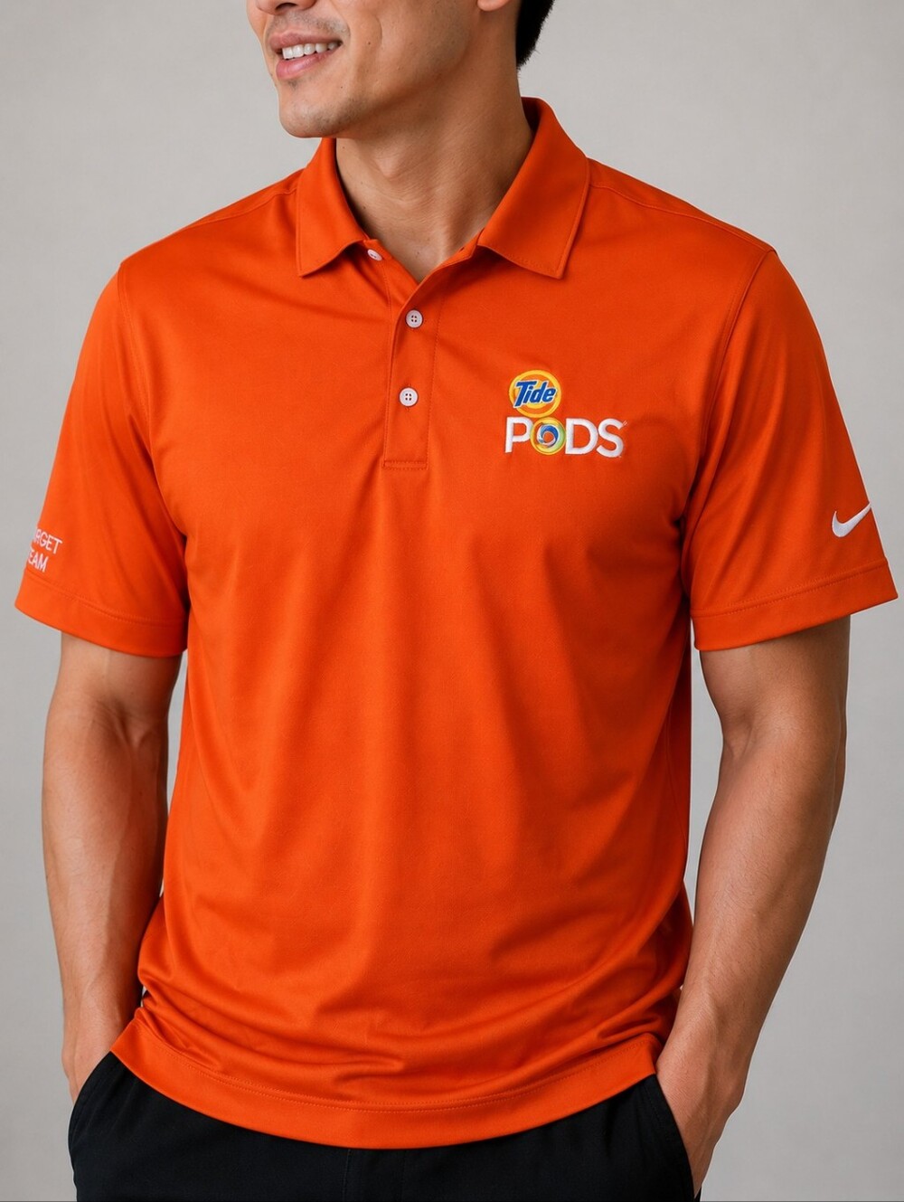 Nike Golf Dri-FIT Polo Shirt Large Orange Tide Pods Target Team Embroidered